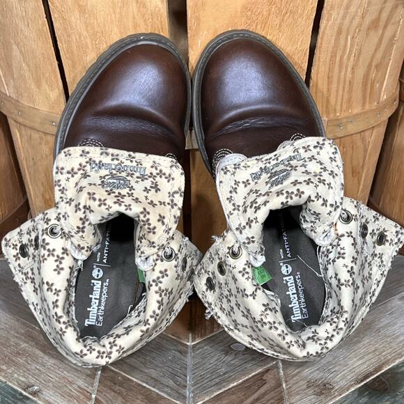 Timberland Earthkeepers Fold Down Canvas Brown Leather Waterproof Boots Womens 6 - Picture 11 of 13